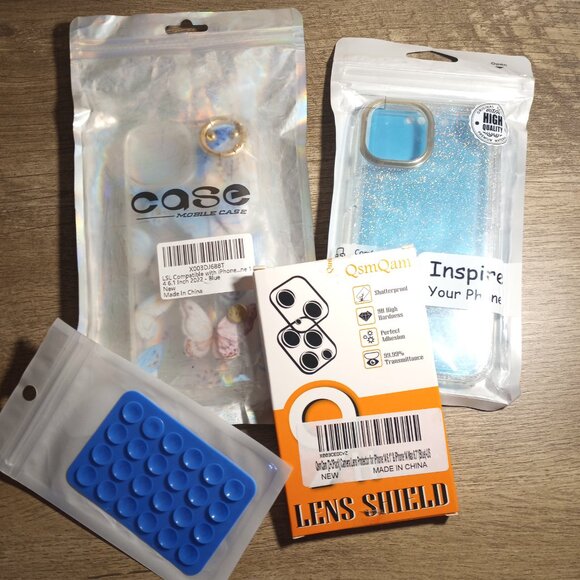 iPhone 14 6.1 Bundle - 2 iPhone Cases - 1 Pack of Lens covers - 1 Phone Adhesive - Picture 2 of 5